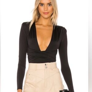 Lovers + Friends Black Anya Bodysuit size Small